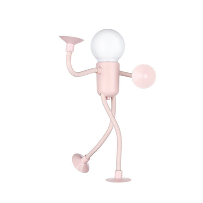 Changeable Shape Funny Sportsman Night Light Versatile Lamp Creative Funny Quirky Button Battery Desk Lamp Ornament Vacuum Suction