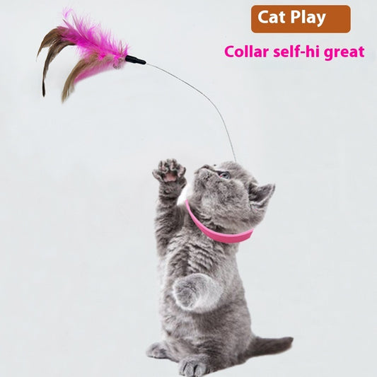 Collar Cat Self-happiness Relief Cat Toy Suit Collar Feather Bell Cat Toy