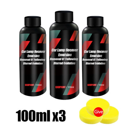 Car Headlight Restoration Polishing Kits Headlamp Scratch Remover Repair Cleaning Paste Remove Oxidation Headlight Polish Liquid