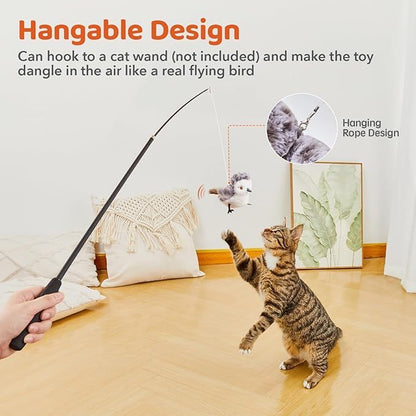 Cat Toys Flapping Bird No Flying,Lifelike Sandpiper Chirp Tweet, Rechargeable Touch Activated Kitten Toy Interactive Cat Exercise Toys For All Breeds Cat Kicker Catnip Toys