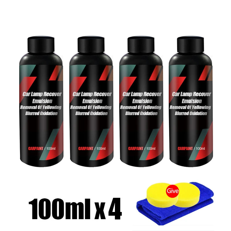 Car Headlight Restoration Polishing Kits Headlamp Scratch Remover Repair Cleaning Paste Remove Oxidation Headlight Polish Liquid