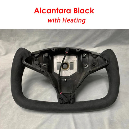 CSSBOON Heated Yoke Steering Wheel for Tesla Model X Sports Racing Car Interior Handle Carbon Fiber Option for Tesla Model S