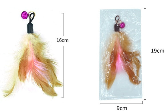 Teasing Cat Stick Pet Supplies Toys Feather Bells Wire Toys